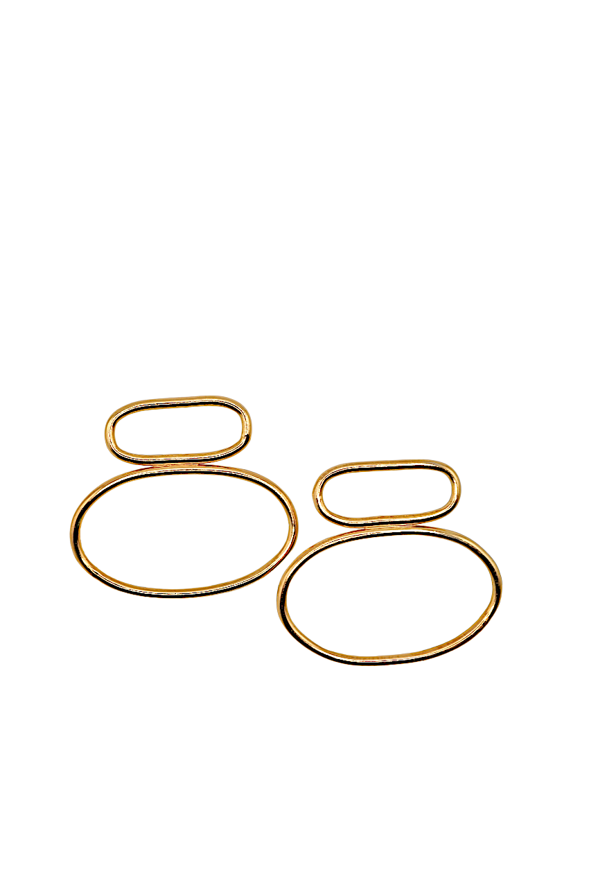 double oval statement earrings by zivanora jewellery